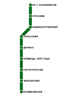 карта метро Екатеринбурга