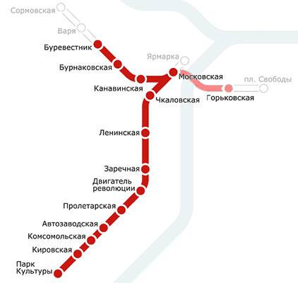 карта метро Нижнего новгорода