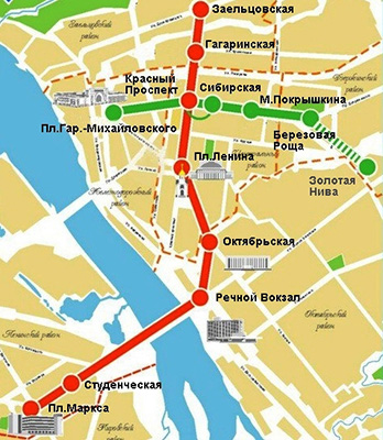 карта метро Новосибирска